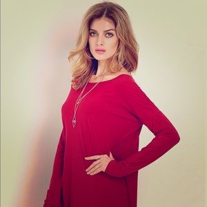Red tunic dress